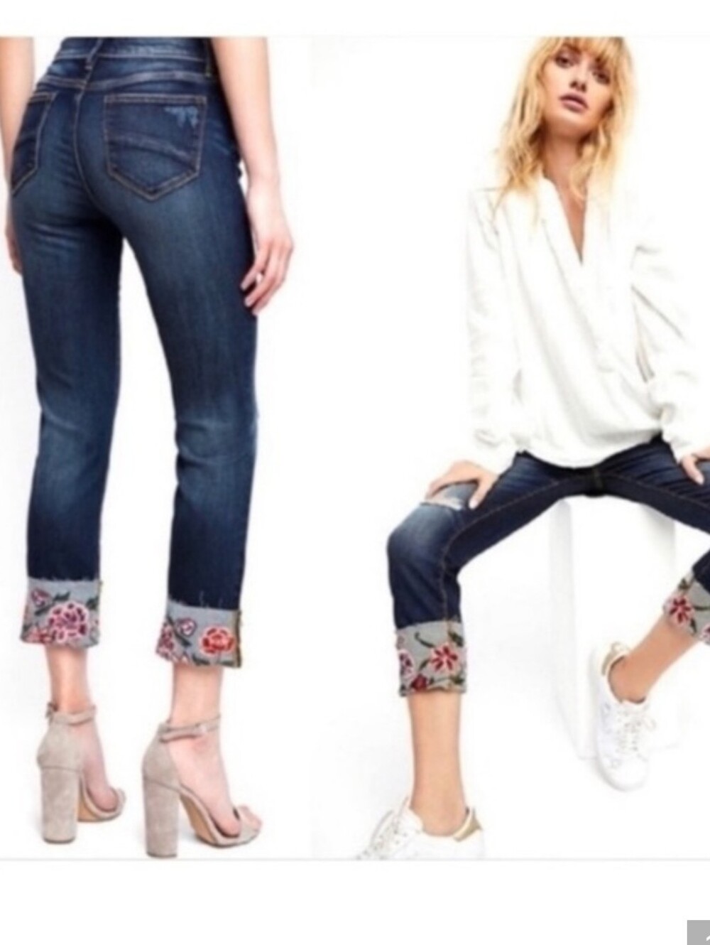 DRIFTWOOD Colette Embroidered Hem Jeans
